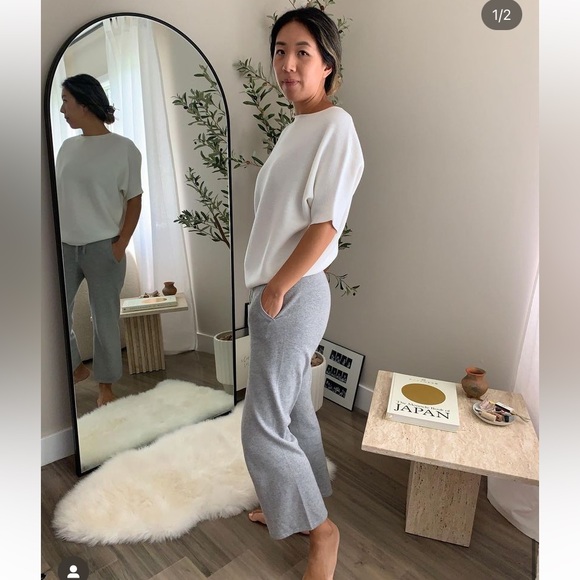 NWOT! R LABEL by The Reset Pearl Gray Cotton Cashmere Blend Lounge Pants… - Picture 1 of 11